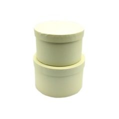 Papírdoboz kerek 2 db-os szett - krém - 16 cm, 18 cm