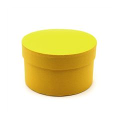Papírdoboz kerek sárga - 14x14x8 cm 