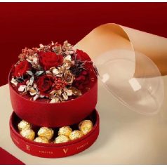 Virágdoboz búrás - Rózsaszín - 20x17,5 cm