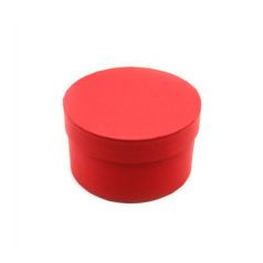 Papírdoboz kerek piros - 14x14x8 cm 