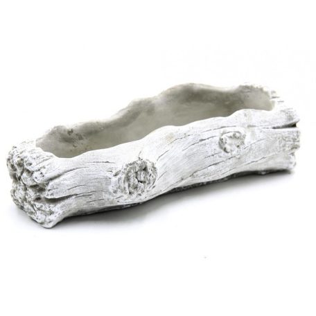 Kőkaspó fatörzs szürke - 23x10,5x6,5 cm