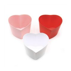Papírdoboz szív 3 színben - 14x13x10 cm