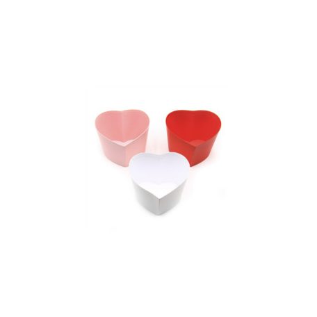 Papírdoboz szív 3 színben - 14x13x10 cm