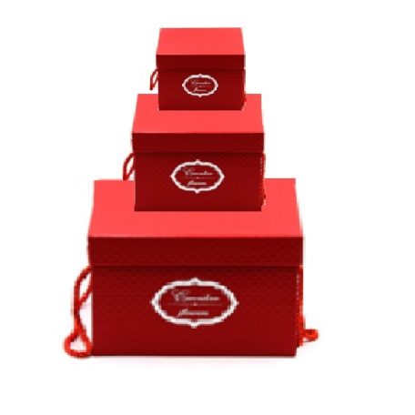 Papírdoboz - Fehér - 19 cm, 17 cm,15 cm - 3 db-os szett 