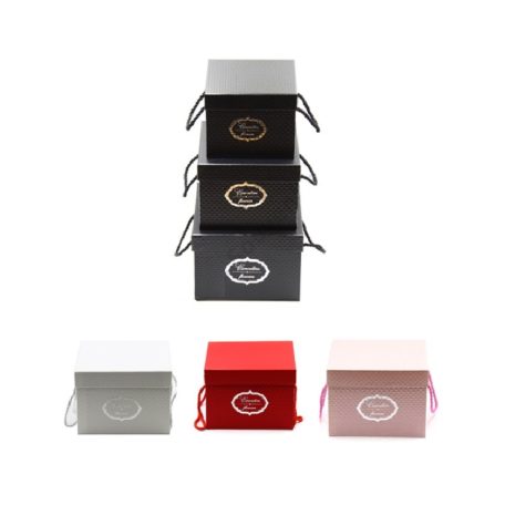 Papírdoboz - Fehér - 19 cm, 17 cm,15 cm - 3 db-os szett 