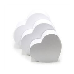   Szív alakú doboz - Fehér - 3 db-os szett - 27 cm, 33,4 cm, 39,5 cm