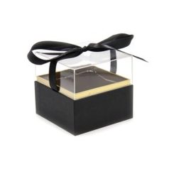 Virágdoboz akril - Fekete - 13x13x12 cm 