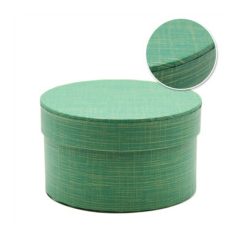 Papírdoboz kerek zöld - 14x14x8 cm 