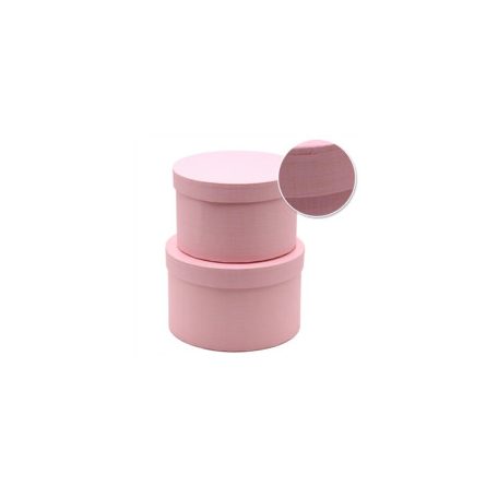 Papírdoboz kerek rózsaszín - 2 db-os szett - 18 x18x11 cm, 16x16x10 cm