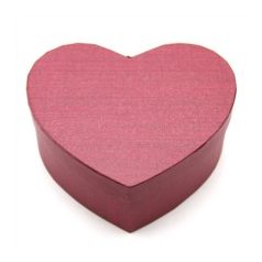 Papírdoboz szív alakú bordó - 18x16x7,7 cm
