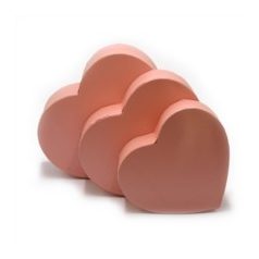   Papírdoboz szív alakú rózsaszín -3 db-os szett - 19., 22., 24 cm