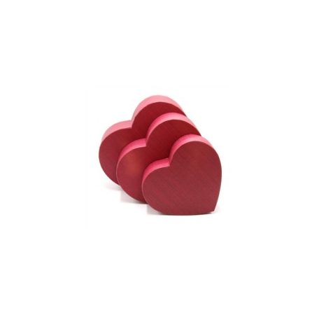 Papírdoboz szív alakú bordó - 3 db-os szett - 19., 22., 24 cm