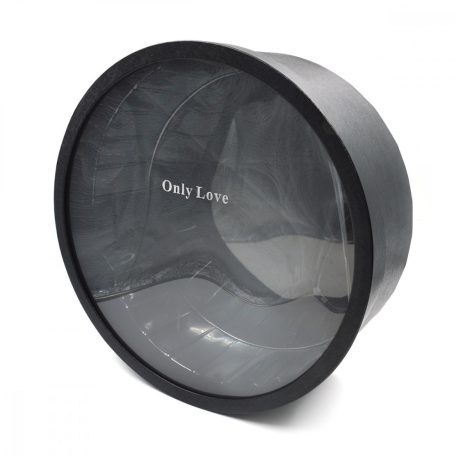 Papírdoboz kerek átlátszó tetejű 3 színben - 2 db-os szett - 45x18 cm, 43x17 cm