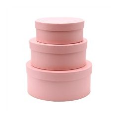   Papírdoboz kerek rózsaszín - 3 db-os szett - 15 cm., 18 cm., 21 cm  