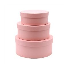   Papírdoboz kerek rózsaszín - 3 db-os szett - 15 cm., 18 cm., 21 cm  