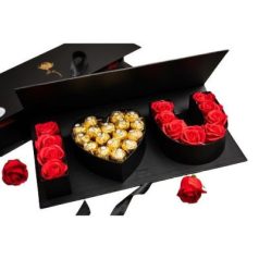 Papirdoboz fekete - I love you - 45,5x19,5x6,5 cm
