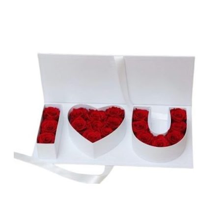 Papirdoboz fehér - I love you - 45,5x19,5x6,5 cm 