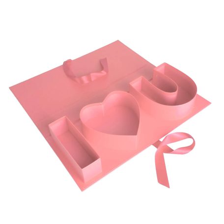 Papirdoboz - Rózsaszín - I love you - 45,5x19,5x6,5 cm