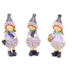 Lány figurák levendulás - 3 féle -12,5 cm 