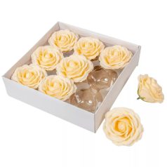  Szappanrózsa fej - Krém - 9x6 cm - 9 db/doboz 