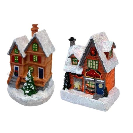 Karácsonyi házikó ledes - 2 féle - 8x5x10,5 cm