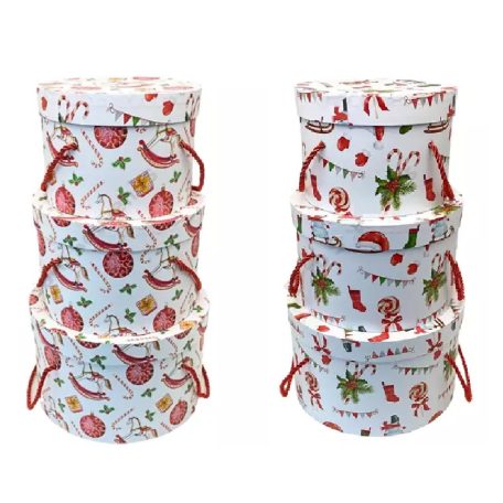 Karácsonyi papirdoboz - 19x13cm; 22x14,5cm; 25,5x15 cm - 3 db-os szett