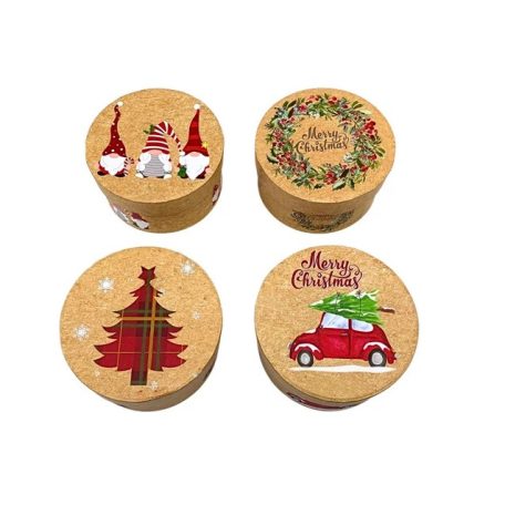 Papirdoboz karácsonyi - 4 féle - 10,8x5,5 cm