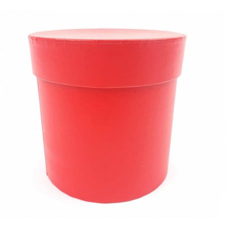 Papirdoboz kerek - Piros - 12,5x12,5 cm 