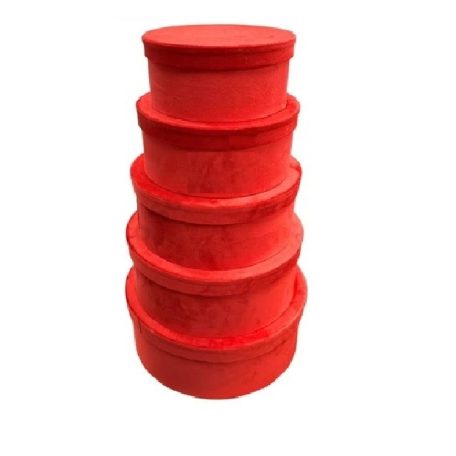  Papirdoboz bársony - 5 féle - 19 cm, 22 cm, 25 cm, 28 cm, 31 cm - 5 db/csomag 