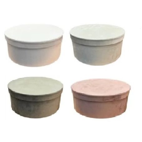  Papirdoboz bársony - 5 féle - 19 cm, 22 cm, 25 cm, 28 cm, 31 cm - 5 db/csomag 