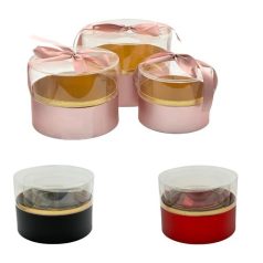   Papírdoboz szett kerek - 22x16 cm,19x14 cm,16x13cm - 3 db-os szett