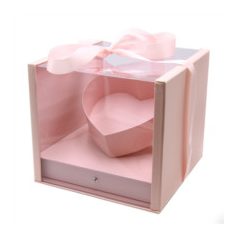 Virágdoboz fiókos - Rózsaszín - 27x27x24 cm