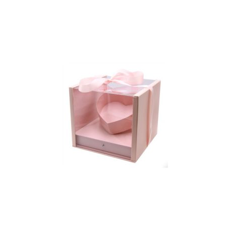Virágdoboz fiókos - Rózsaszín - 27x27x24 cm