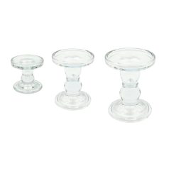 Üveg gyertyatartó - 3 méret - 8,5 cm, 11 cm, 14 cm