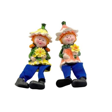 Virágsapkás lógólábú lányok - 2 féle - 5,5x10x5 cm