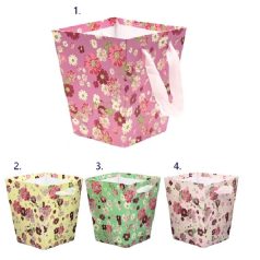 Papirdoboz virágos - 4 színben - 15x13 cm