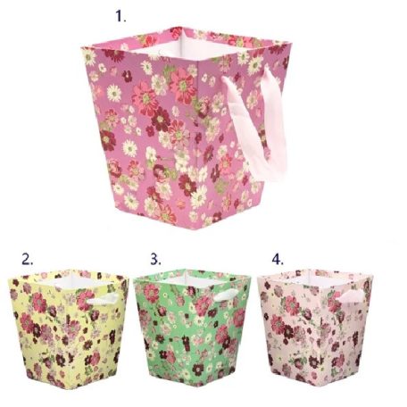 Papirdoboz virágos - 4 színben - 15x13 cm