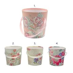  Papirdoboz virágos - 4 színben - 15x14 cm