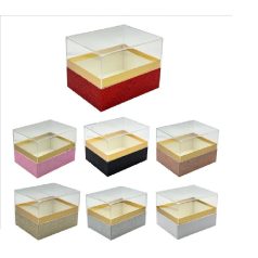 Papirdoboz akril tetővel - 7  színben - 18x13x12 cm