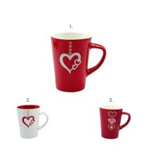 Bögre szíves - 3 féle - 8,5x11 cm