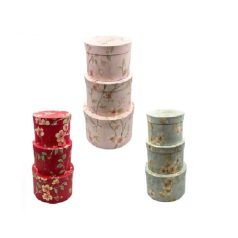   Papirdoboz virágos - 3 színben - 24,5 cm, 21,5 cm, 19,5 cm - 3 db-os szett