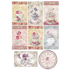 Stamperia rizspapír Tea time - A4-es - DFSA4078
