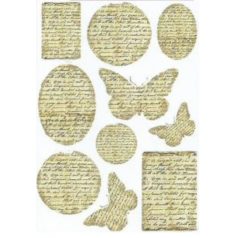 Stamperia rizspapír Butterfly and words - A4 - DFSA4383