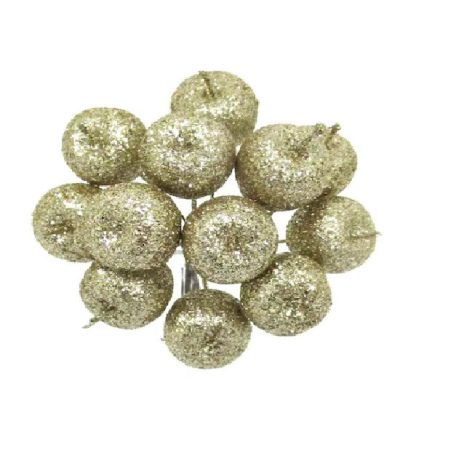 Alma pick arany, glitteres 2 cm - 12 db-os  