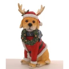 Karácsonyi kutyus koszorúval - 36 cm - Raktáron
