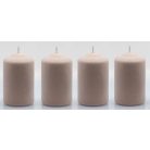 Bársony-glitter gyertya - Rózsaszín - 60 x 100 mm - 4 db/csomag