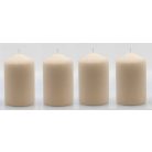 Bársony-glitter gyertya - Krém - 6x10 cm - 4 db/csomag