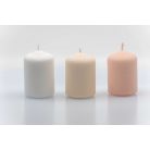 Bársony-glitter gyertya - Krém - 6x10 cm - 4 db/csomag