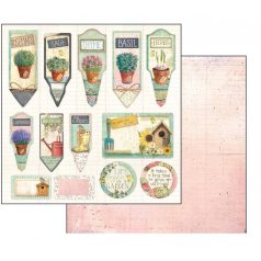   Stamperia scrapbook papír - Garden 2. - 2 oldalas - 31,5 x 30,5 cm
