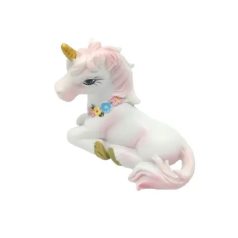 Kerámia unikornis virágfüzérrel - 5,5x5x2,5 cm